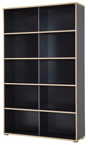 Libreria nera in rovere 120x196 cm Slide - Germania