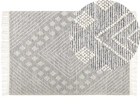 Tappeto lana grigio e bianco 160 x 230 cm SAVUR Beliani