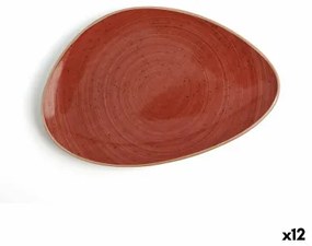 Piatto da pranzo Ariane Terra Triangolare Rosso Ceramica Ø 21 cm (12 Unità)