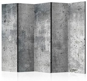 Paravento separè Cemento fresco II (5-parti) - sfondo industriale nei toni del grigio