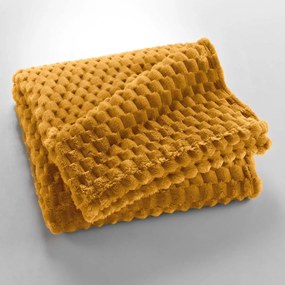 Coperta giallo ocra in microflanella 125x150 cm Mini Frosty – douceur d'intérieur