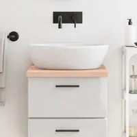 Piano Bagno 40x50x4 cm in Legno Massello Non Trattato 3156000