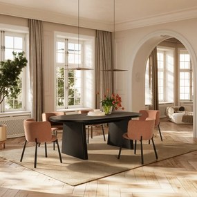 Set di sedie da pranzo color pesca in imbottito 2 pz Ginny – MOME