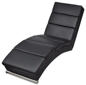 Sedia A Sdraio Nera İn Similpelle /