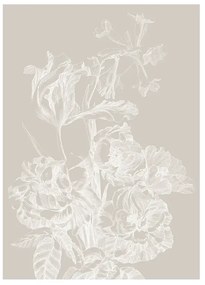 KEK Amsterdam Carta da parati panoramica Engraved Flowers Grey 1 - M - 2m