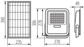 Kanlux 36607 - Proiettore LED con pannello solare e sensore 15W/15000 mAh 3,2V IP65 +RC