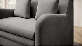 Divano grigio allungabile e rivestimento in velluto 130 cm Ario – ELTAP