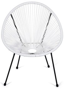 Poltrona da giardino bianca in rattan artificiale Avocado - Bonami Selection