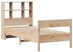 Letto libreria senza materasso 90x200 cm legno massello pino