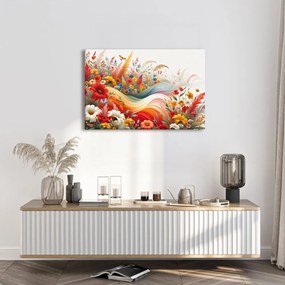 Quadro su tela – Prato colorato nel vento