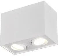 Plafoniera Biscuit Cubo Bianco 2 Spot GU10 Orientabili Trio Lighting