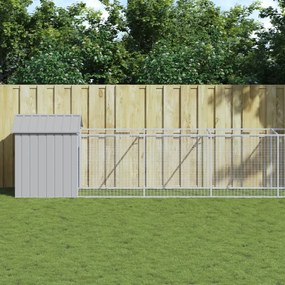 Casetta Cani Tetto Grigio Chiaro 117x813x123 Cm Acciaio Zincato /