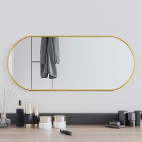 Specchio Da Parete Dorato 70x30 Cm Ovale /