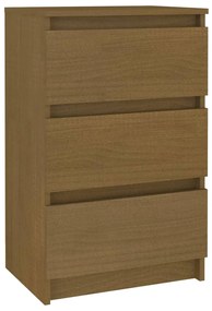 Comodino Miele 40x29,5x64 cm in Legno Massello di Pino