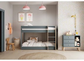 Letto da bambini a castello verde polveroso con rete inclusa 90x190 cm Angel – Marckeric