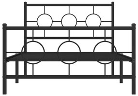 Giroletto con testiera e pediera metallo nero 107x203 cm