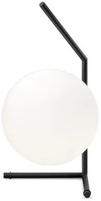 Flos IC Lights Table 1 Low Lampada da tavolo H.38 cm a luce diffusa in vetro opalino bianco e ottone nero