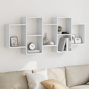 Scaffale A Parete Bianco 159x18x65 Cm İn Legno Multistrato /