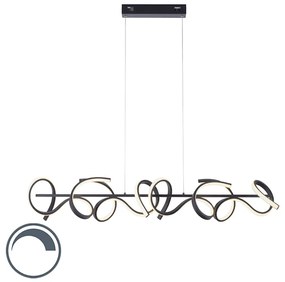 Lampada a sospensione di design nera incl. LED e dimmer - Krisscross
