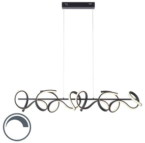 Lampada a sospensione di design nera incl. LED e dimmer - Krisscross