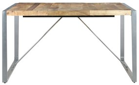 Tavolo da Pranzo 140x140x75 cm in Legno di Mango Grezzo