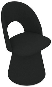 Sedia da pranzo nera in imbottito Kalo – Makamii