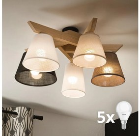 Brilagi - LED  Lampadario a plafone ANTHONY 5xE14/40W/230V quercia