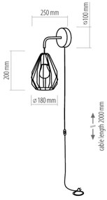 Applique BRYLANT BLACK 1xE27/60W/230V