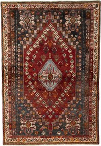 Shiraz Tappeto 120 x 170 Rosso (Iran) Annodato A Mano