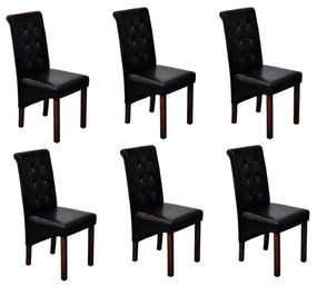 Sedie Da Pranzo 6 Pz Nere İn Similpelle /