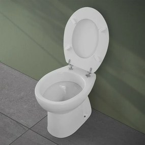 Set sanitari bagno in ceramica bianca lucida Flora completo di sedile wc