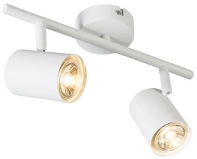 Faretto moderno bianco con 2 lampadine GU10 WiFi regolabili - Jeana