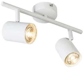 Faretto moderno bianco con 2 lampadine GU10 WiFi regolabili - Jeana