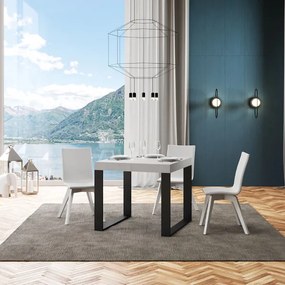 Tavolo TECNO 90X90 Bianco Frassino allungabile a 246 cm