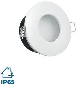 Portafaretto IP65 Tondo da Incasso per GU10 Foro Ø70mm Bianco