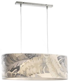 Lampadario Glamour SOSPENSIONE FANTASIA PIUME OVALE 2xE27 grigio paralume grigio e beige 2x E27