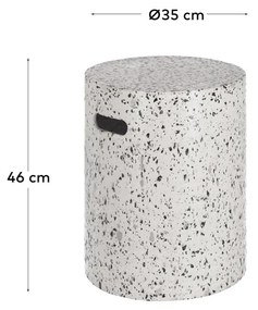 Kave Home - Sgabello Jenell in terrazzo bianco Ã˜ 35 cm