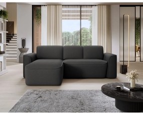 Divano angolare color antracite (con penisola a sinistra/con chaise lounge) e rivestimento in bouclé Ume – ELTAP