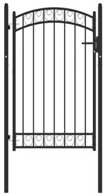 Cancello Per Recinzione Ad Arco İn Acciaio 100x150 Cm Nero /