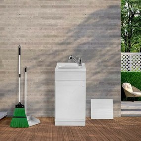 Mobile Lavatoio in Kit bianco 45x50 cm completo di asse lavapanni