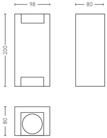 Philips 17339/48/PN - Applique da esterno MYGARDEN TROWEL 2xGU10/5W