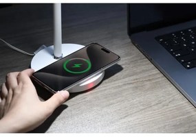 Immax 08990L - Lampada da tavolo LED dimmerabile con Qi di ricarica TIT LED/12W/230V bianco