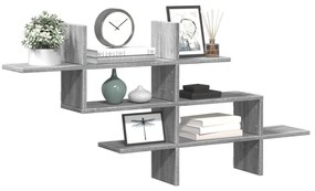 Mensola A Muro Grigio Sonoma 124,5x18x60,5 Cm İn Truciolato /