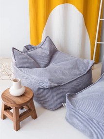 Pouf a sacco per bambini blu con rivestimento in velluto a coste Chair – Wigiwama