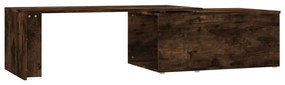 Tavolino da salotto rovere fumo 150x50x35 cm legno multistrato