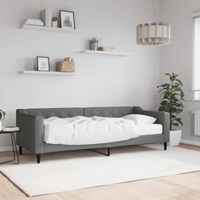 Divano Letto Con Materasso Grigio Scuro 80x200 Cm İn Tessuto /