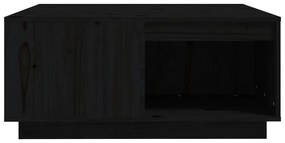 Tavolino da salotto nero 80x81x36,5 cm legno massello di pino