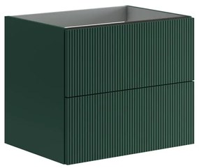 Mobile da bagno sotto lavabo Opera verde laccato opaco L 59.5 x H 50 x P 45.5 cm 2 cassetti, lavabo non incluso