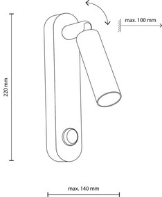 Faretto da parete ENZO 1xG9/8W/230V nero/oro