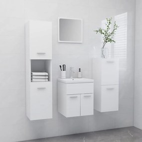 Set Mobili Da Bagno Bianco İn Legno Multistrato /